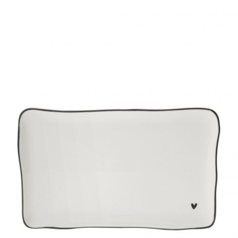 Bastion Collections SUSHI PLATE HEART in black 22x13x1,5cm