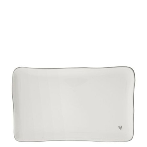 Bastion Collections SUSHI PLATE HEART in grey 22x13x1,5cm