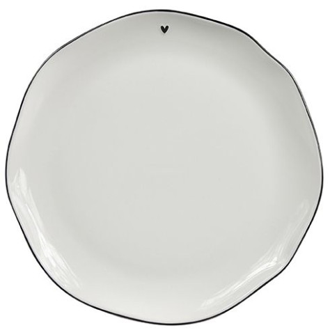 Bastion Collections Talíř velký DINNER heart in black, 27 cm