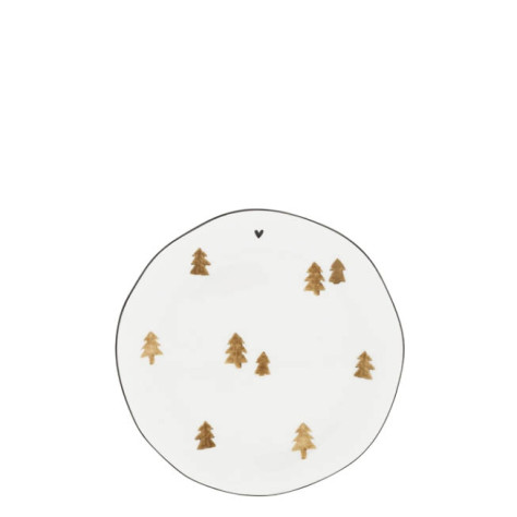Bastion Collections Talířek Cake white/brown Xmas Trees, 16cm