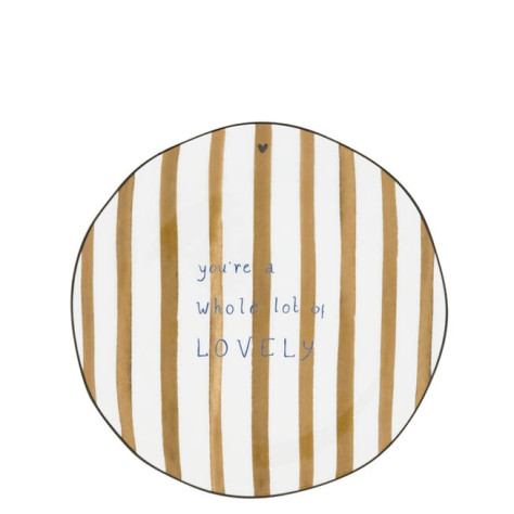Bastion Collections Talíř DESSERT Brown Big Stripes, 19 cm