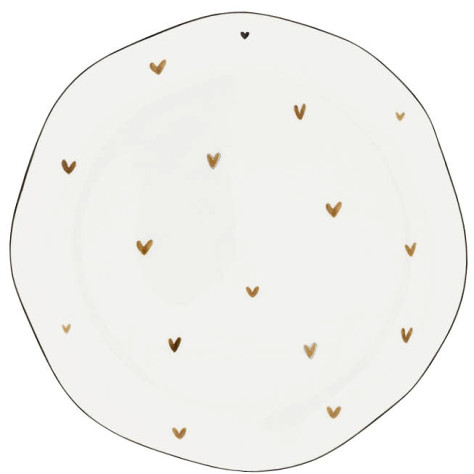 Bastion Collections Talíř DINNER Little Brown Hearts, 27 cm