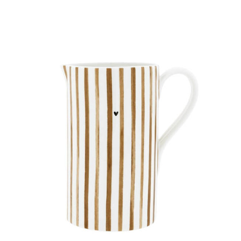 Bastion Collections Džbán JUG White with Brown Stripes, 20cm