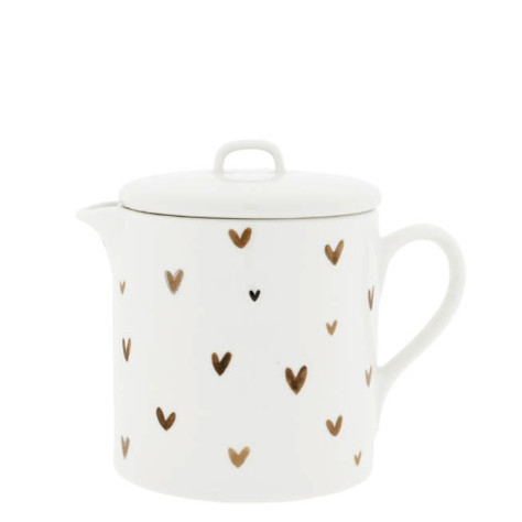 Bastion Collections TEAPOT Konvička White/Brown Little Hearts
