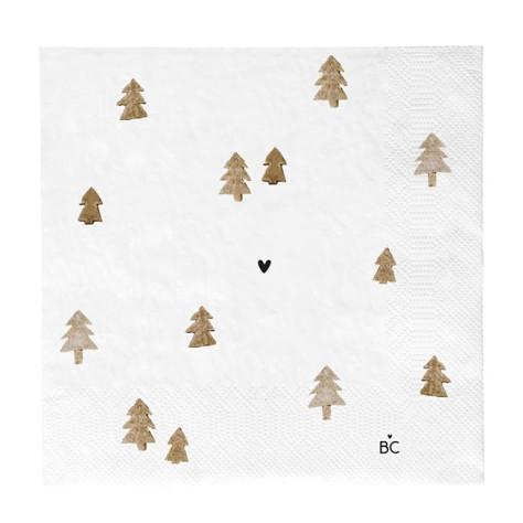 Bastion Collections Papírové ubrousky L - Xmas Trees Brown, 20ks