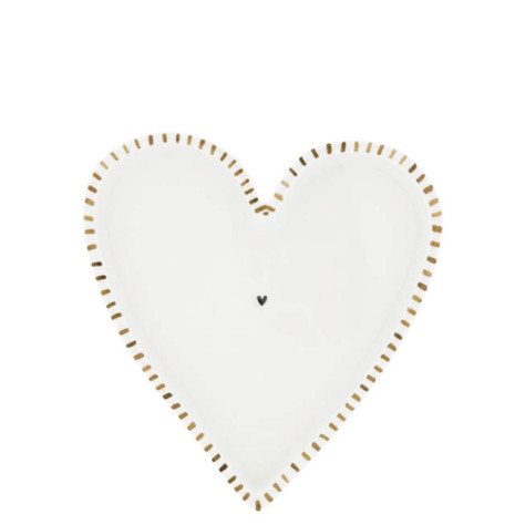 Bastion Collections TRAY Heart with thick edge little brown stripes