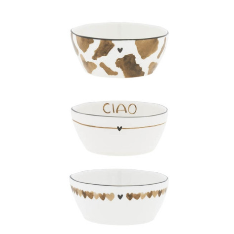 Bastion Collections SET 3x MINI MISKA Ciao brown, 3x 6,8x9,5x3cm