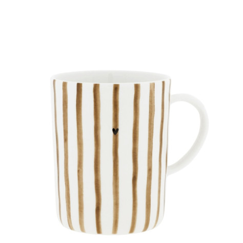 Bastion Collections Hrnek vysoký White with Brown Stripes, 440ml