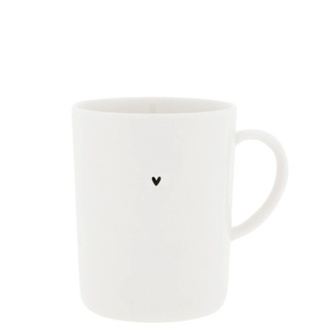 Bastion Collections Hrnek vysoký White with Small Black Heart, 440ml