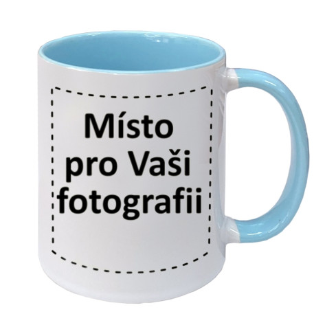Fotohrnek COMBO Pastelový modro-bílý, 1x foto, 300ml