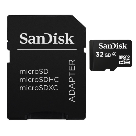 SanDisk microSDHC 32GB Class 4 + SD Adapter Mobile