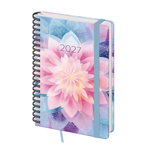 Helma 365 Týdenní diář s gumičkou a poznámkami A5 2027 - Twin Lotus