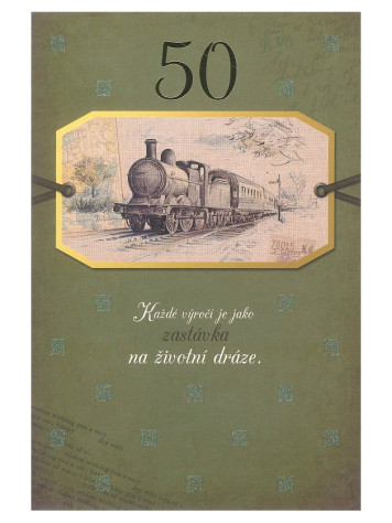 Ditipo Blahopřání - K VÝROČÍ 50.tiny (lokomotiva)