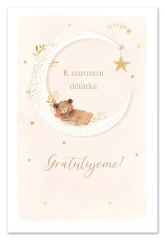 Ditipo Blahopřání HK - K narození děťátka Gratulujeme. (medvídek)
