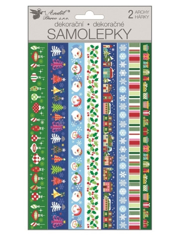AP Samolepky 10382 WASHI PÁSKY s glitry VÁNOCE 2 blistry, 14x25cm