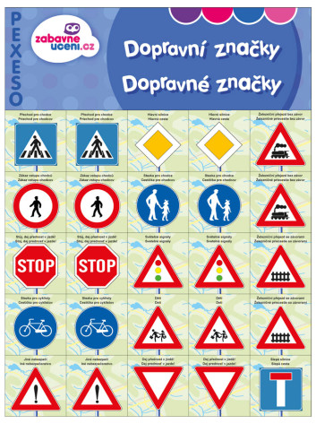 Pexeso DOPRAVNÍ ZNAČKY CZ/SK