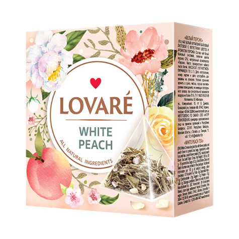 LOVARÉ 15 pyramidek WHITE PEACH, bílý čaj