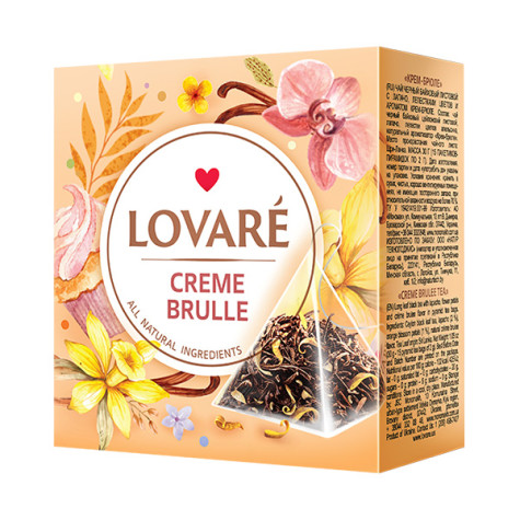 LOVARÉ 15 pyramidek CR'EME BRULEE, černý čaj