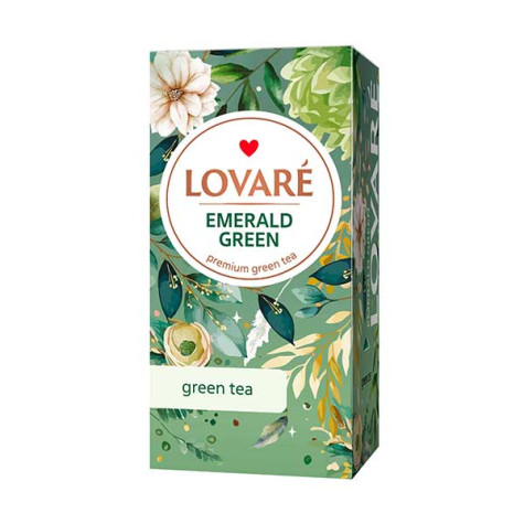 LOVARÉ - 24 sáčků EMERALD GREEN, ovocný čaj, 24x 1,5g