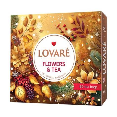 LOVARÉ 60 čajových sáčků - FLOWERS & TEA, Vánoční limitovaná edice