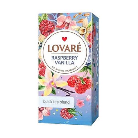 LOVARÉ - 24 sáčků RASPBERRY VANILLA, black tea blend