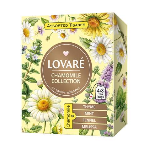 LOVARÉ 4x 8 čajových sáčků CHAMOMILE COLLECTION, kolekce heřmánkových čajů