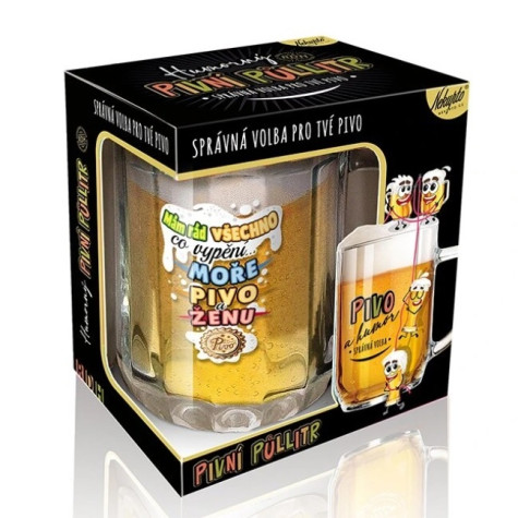 Nekupto DÁRKOVÝ PŮLLITR - MÁM RÁD VŠECHNO..., sklo 500ml