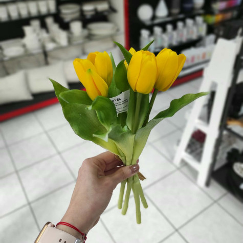 Autronic Svazek 5 kusů žlutých tulipánů