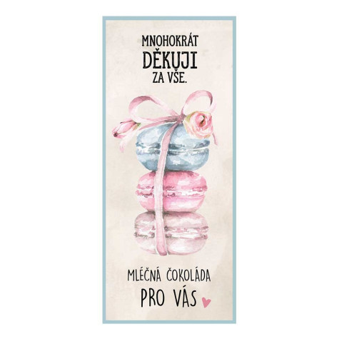 Mléčná čokoláda 100g - Mnohokrát děkuji za vše. Mléčná čokoláda pro Vás.