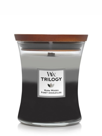 Vonná svíčka WoodWick Trilogy Warm Woods, střední 275 g