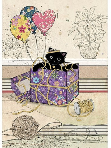 Luxusní přání H027 BUG ART - GIFT KITTY