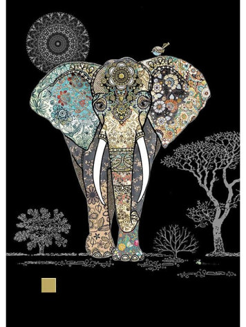 Luxusní přání M129 BUG ART - DECORATIVE ELEPHANT