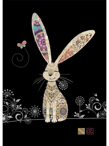 Luxusní přání M184 BUG ART - DECORATIVE RABBIT