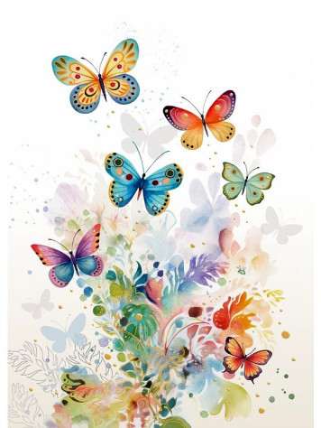 Luxusní přání P009 BUG ART - COLOURFUL BUTTERLIES