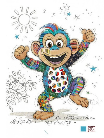 Luxusní přání G051 BUG ART - MIGUEL MONKEY