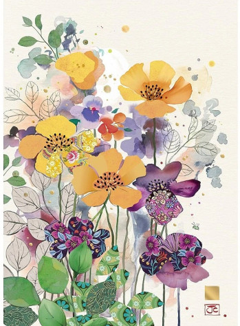 Luxusní přání B059 BUG ART - ORANGES AND PURPLES