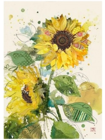Luxusní přání B038 BUG ART - SUNFLOWERS