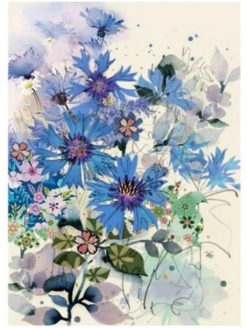 Luxusní přání B040 BUG ART - CORNFLOWERS