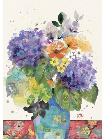 Luxusní přání B056 BUG ART - HYDRANGEAS Hortenzie
