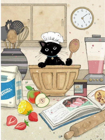 Luxusní přání H037 BUG ART - CHEF KITTY