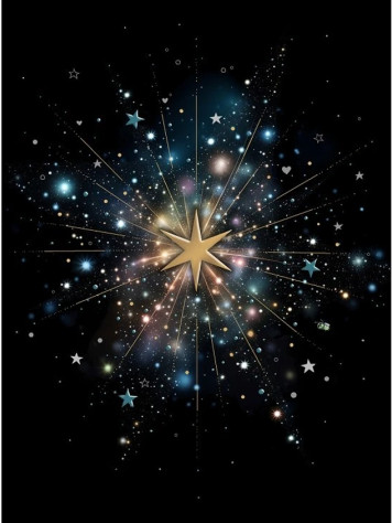 Luxusní přání M186 BUG ART - GOLD STARBURST