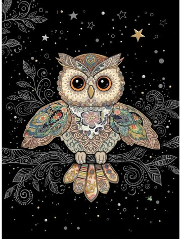 Luxusní přání M189 BUG ART - PATTERNED OWL