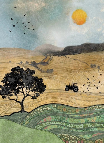 Luxusní přání K021 BUG ART - TRACTOR FIELD