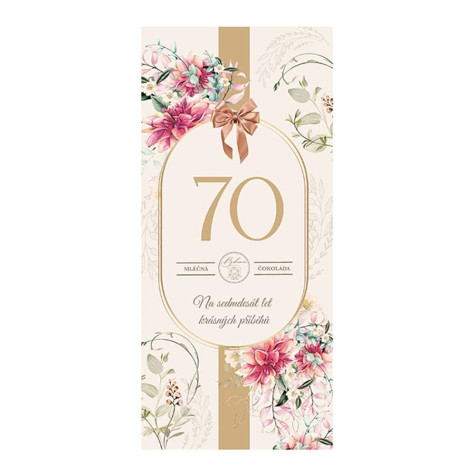 Mléčná čokoláda 100g - Elegantní čokoláda k 70. narozeninám