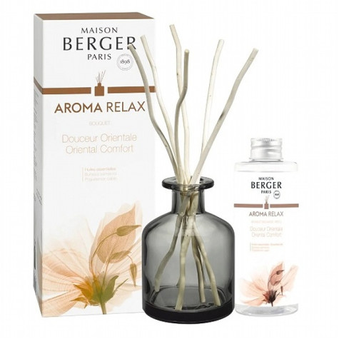 Maison Berger AROMA RELAX, tyčinkový difuzér 180ml, šedý