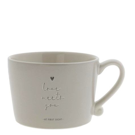 Bastion Collections Hrnek LOVE MEETS YOU in grey, 300ml