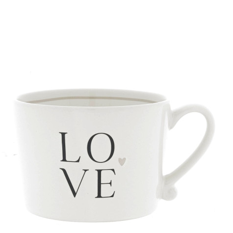 Bastion Collections Hrnek LOVE with heart titane, 300ml