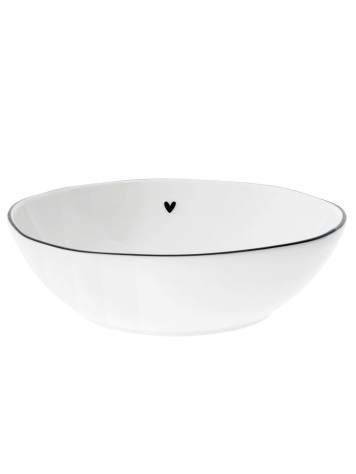 Bastion Collections Miska SUSHI BOWL heart in black 14x17x5cm