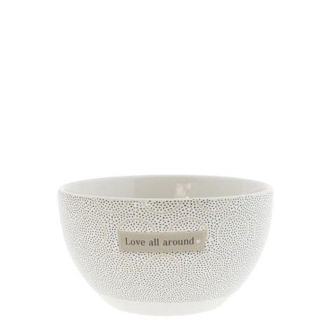 Bastion Collections Miska LOVE ALL AROUND in black/titane, 13x7cm