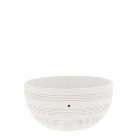 Bastion Collections Miska Bowl Small Stripes Natural in BT, 14,5x7cm